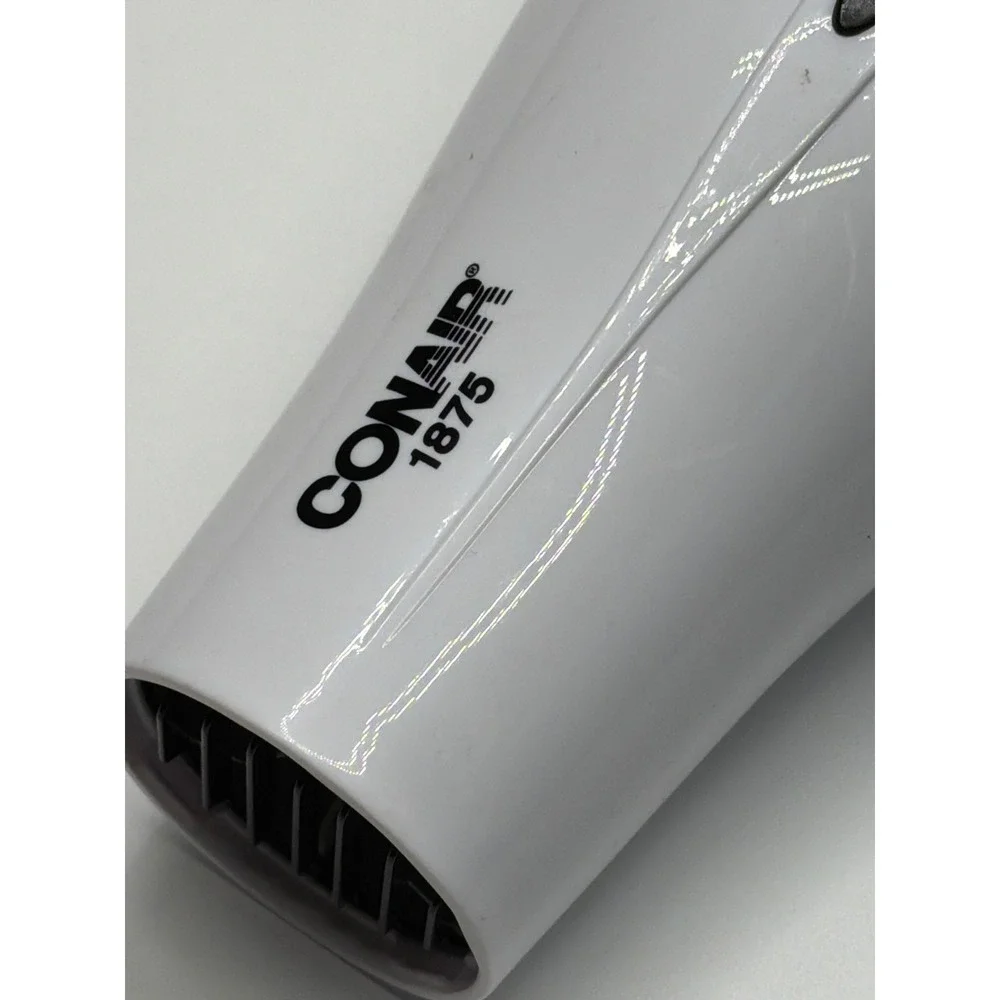Conair 1875‎ Watt Hair Dryer White Lightweight Blow Dryer High Low Settings